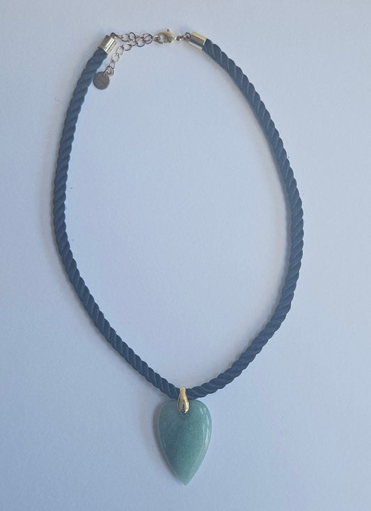 Green aventurine heart