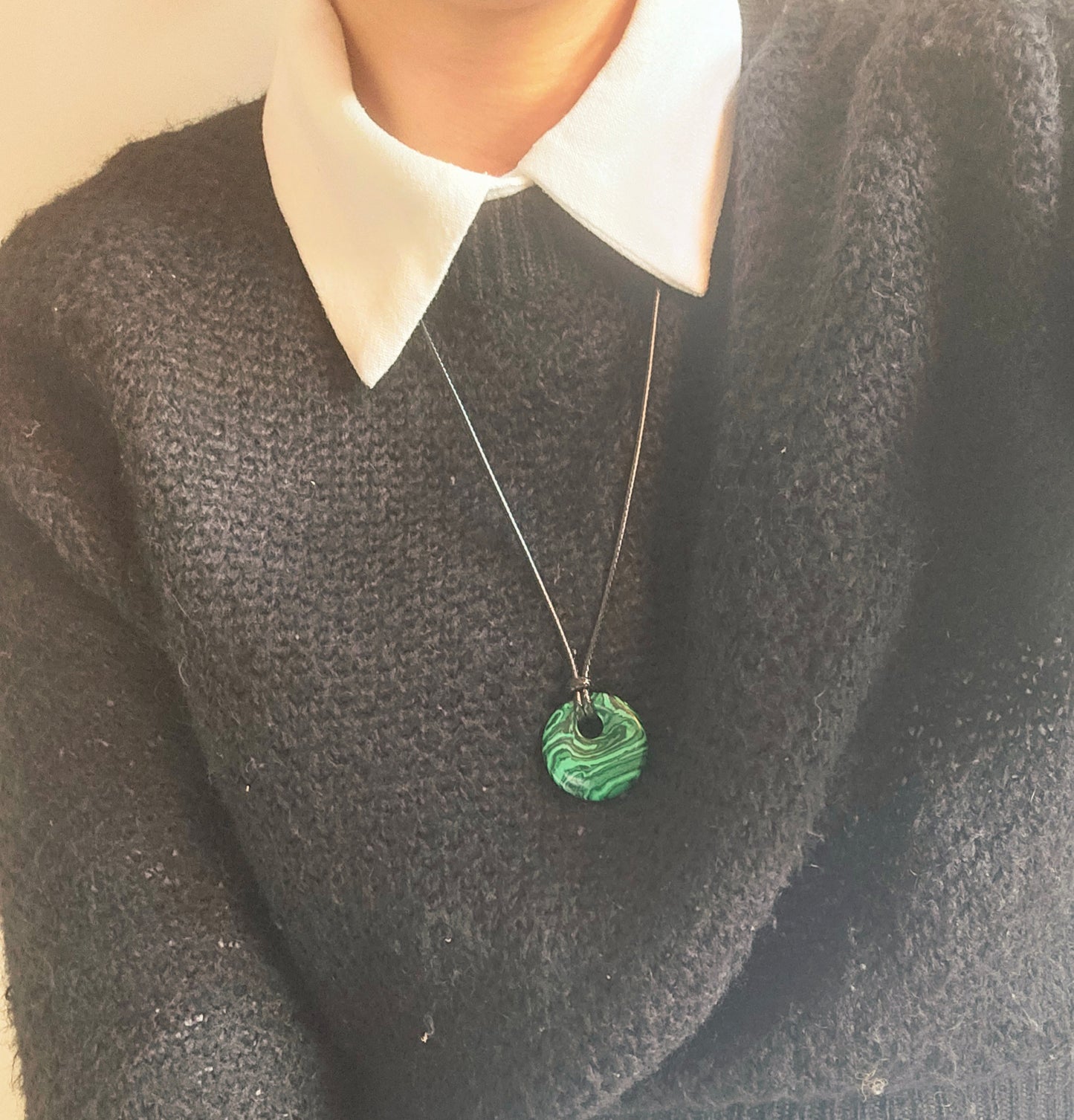 Malachite stone disc
