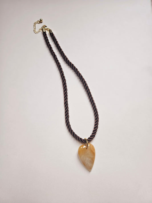 Yellow jade heart pendant
