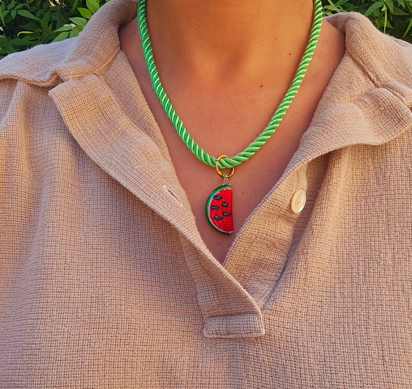 Watermelon glass pendant