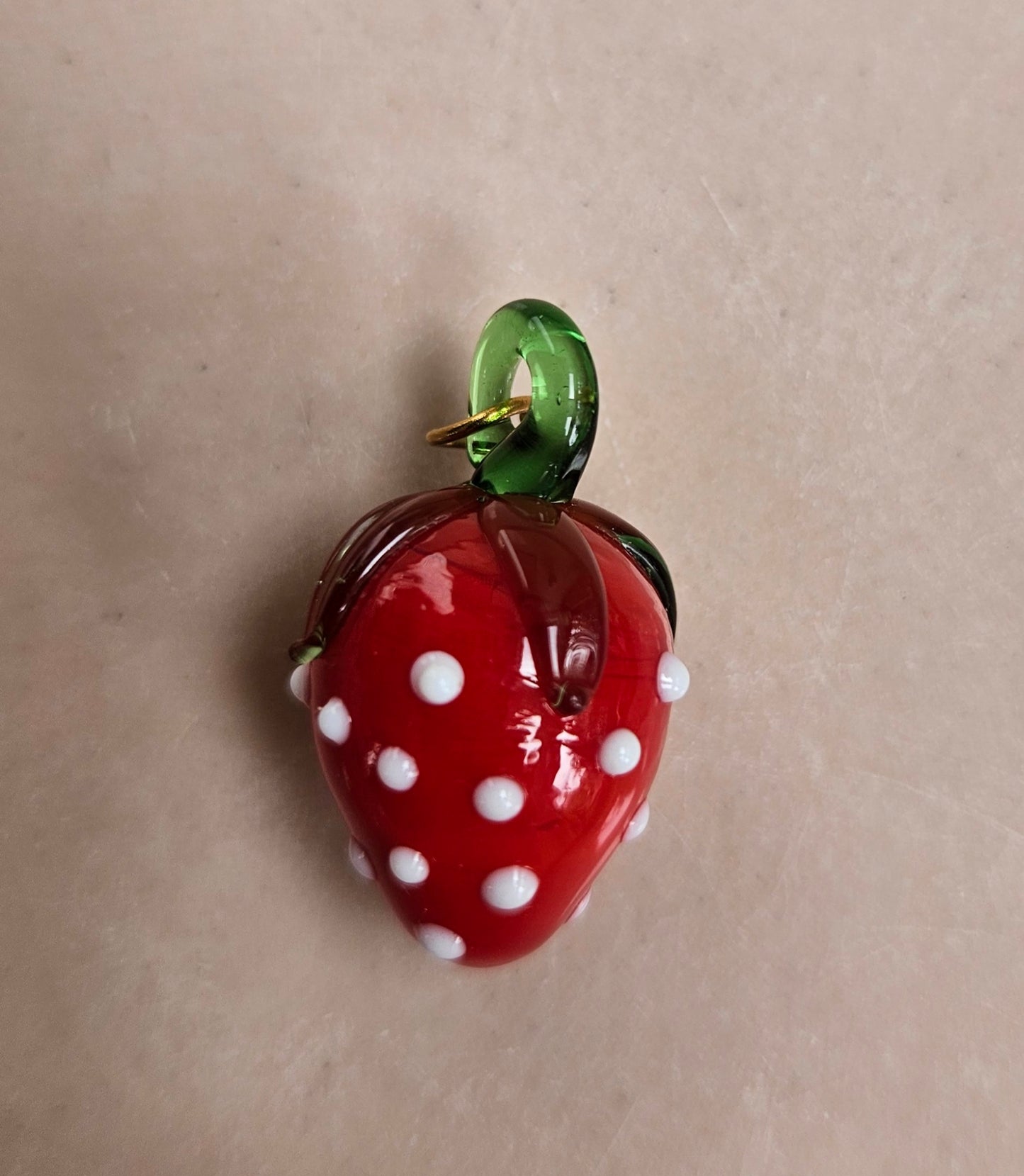 Strawberry glass pendant