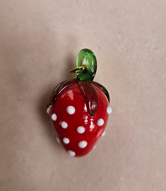Strawberry glass pendant