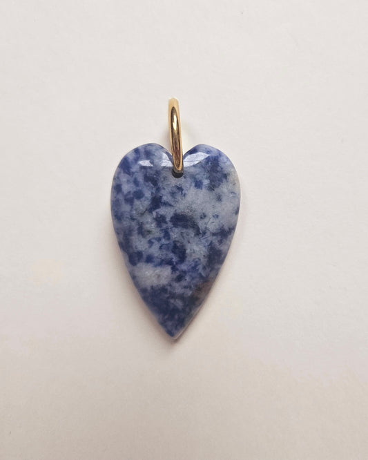 White dot blue pendant
