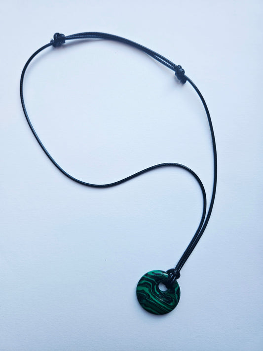 Malachite stone disc