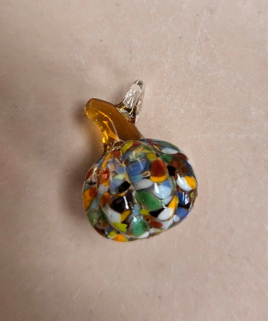 Multi-coloured glass pumpkin pendant