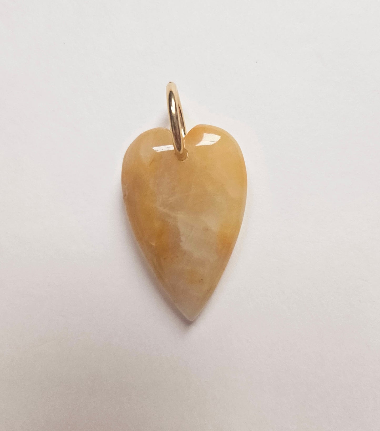 Yellow jade heart pendant