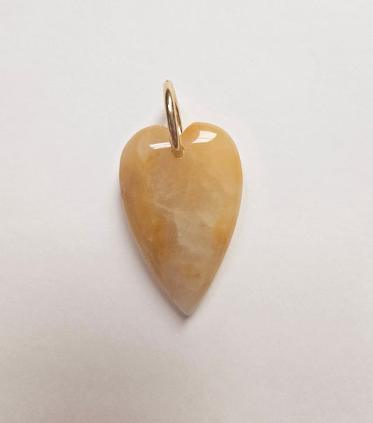 Yellow jade heart pendant