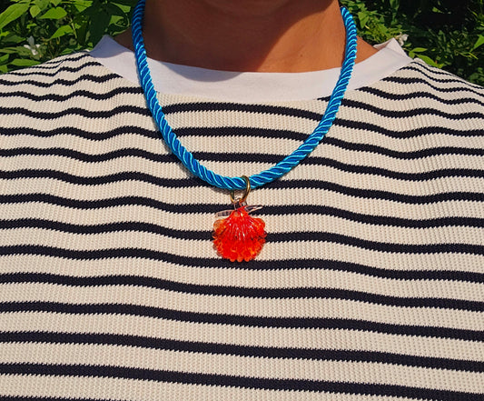 Red glass shell pendant