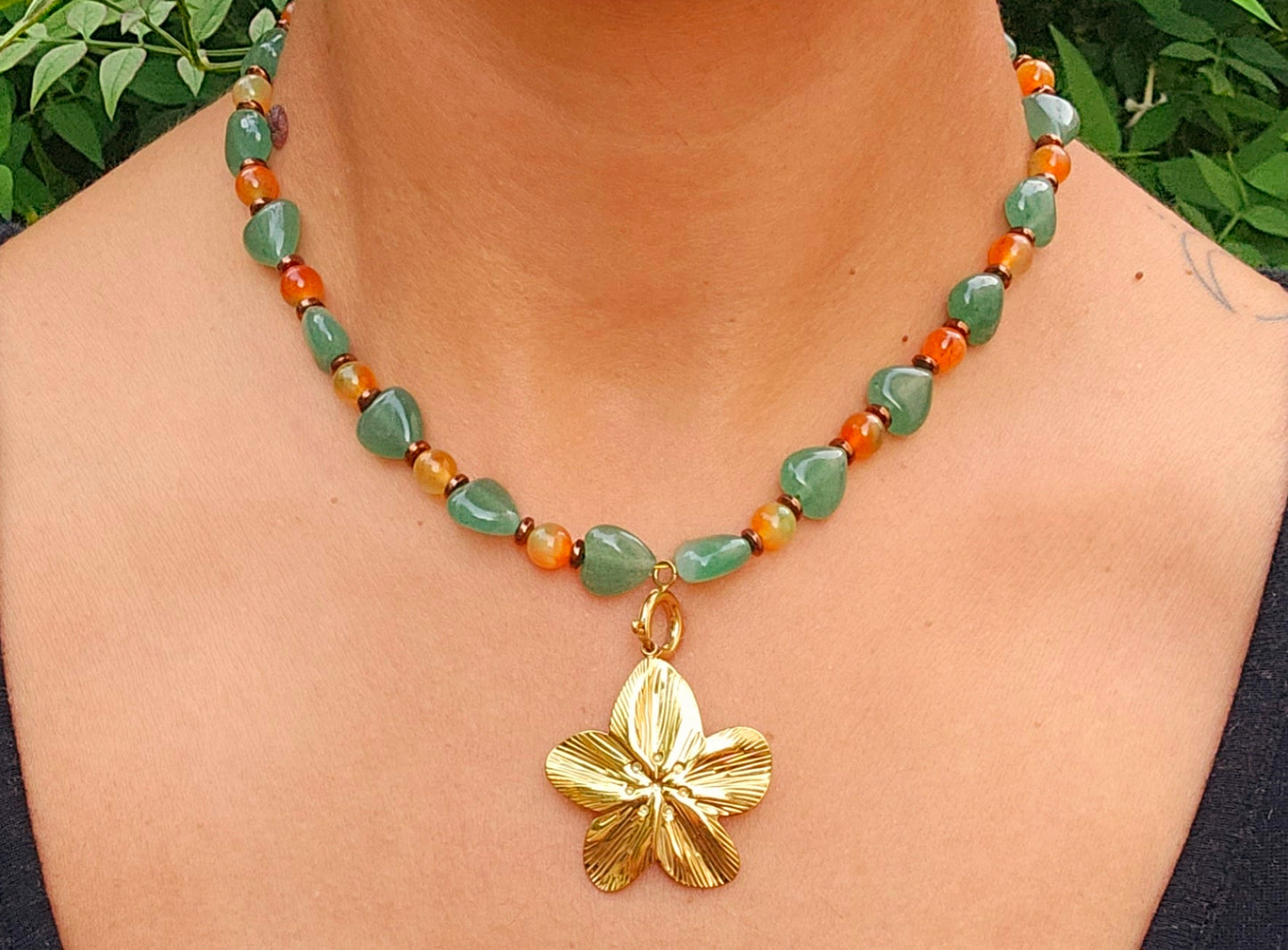 Gold filled flower pendant