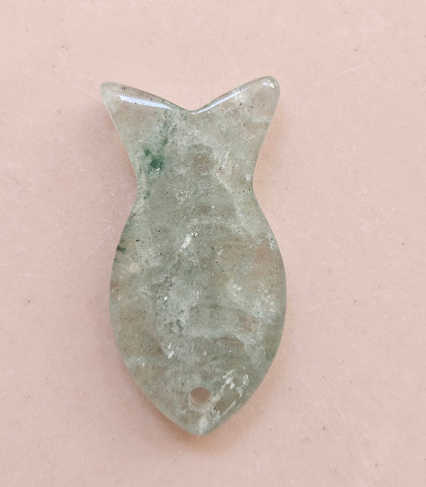 Green aventurine fish pendant