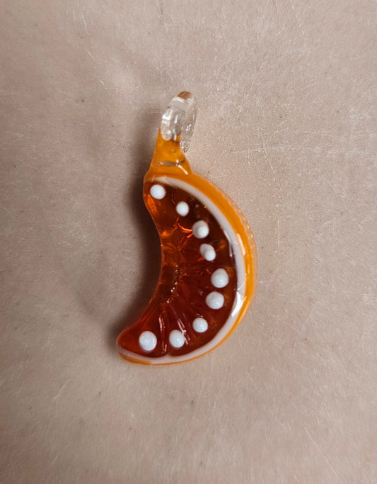 Orange slice glass pendant
