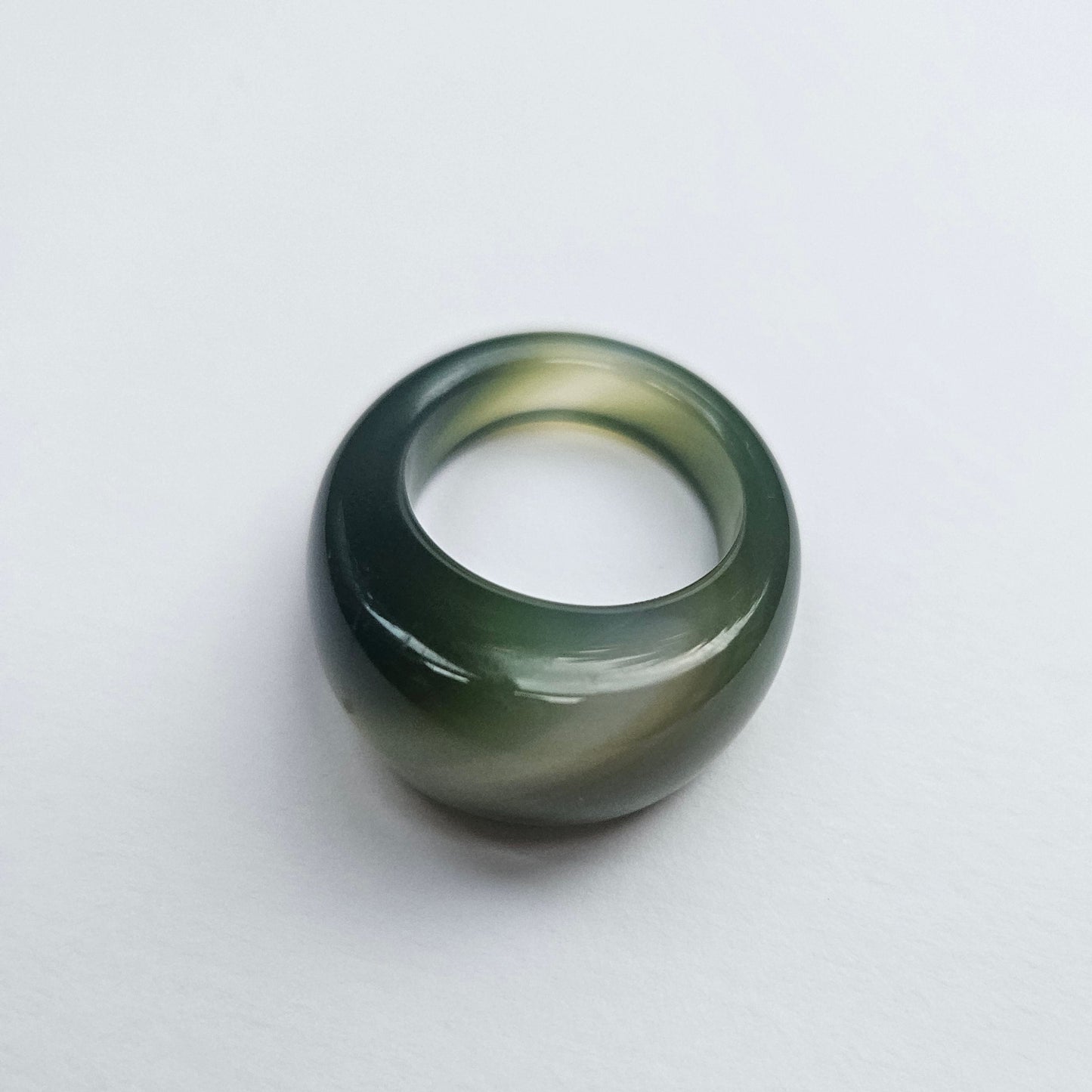 Green agate ring