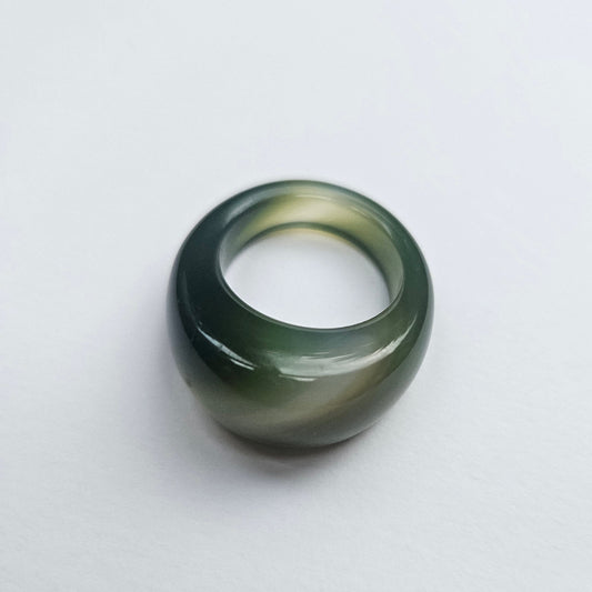 Green agate ring
