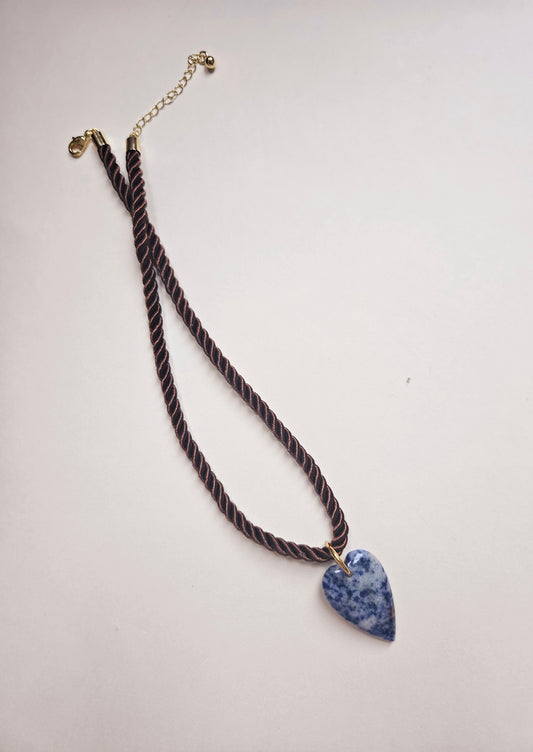 White dot blue pendant