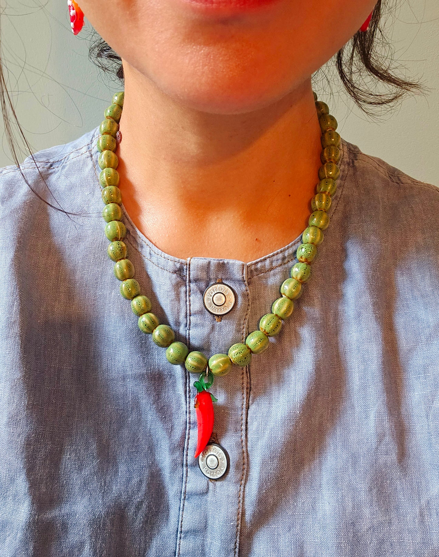 Chilli glass pendant