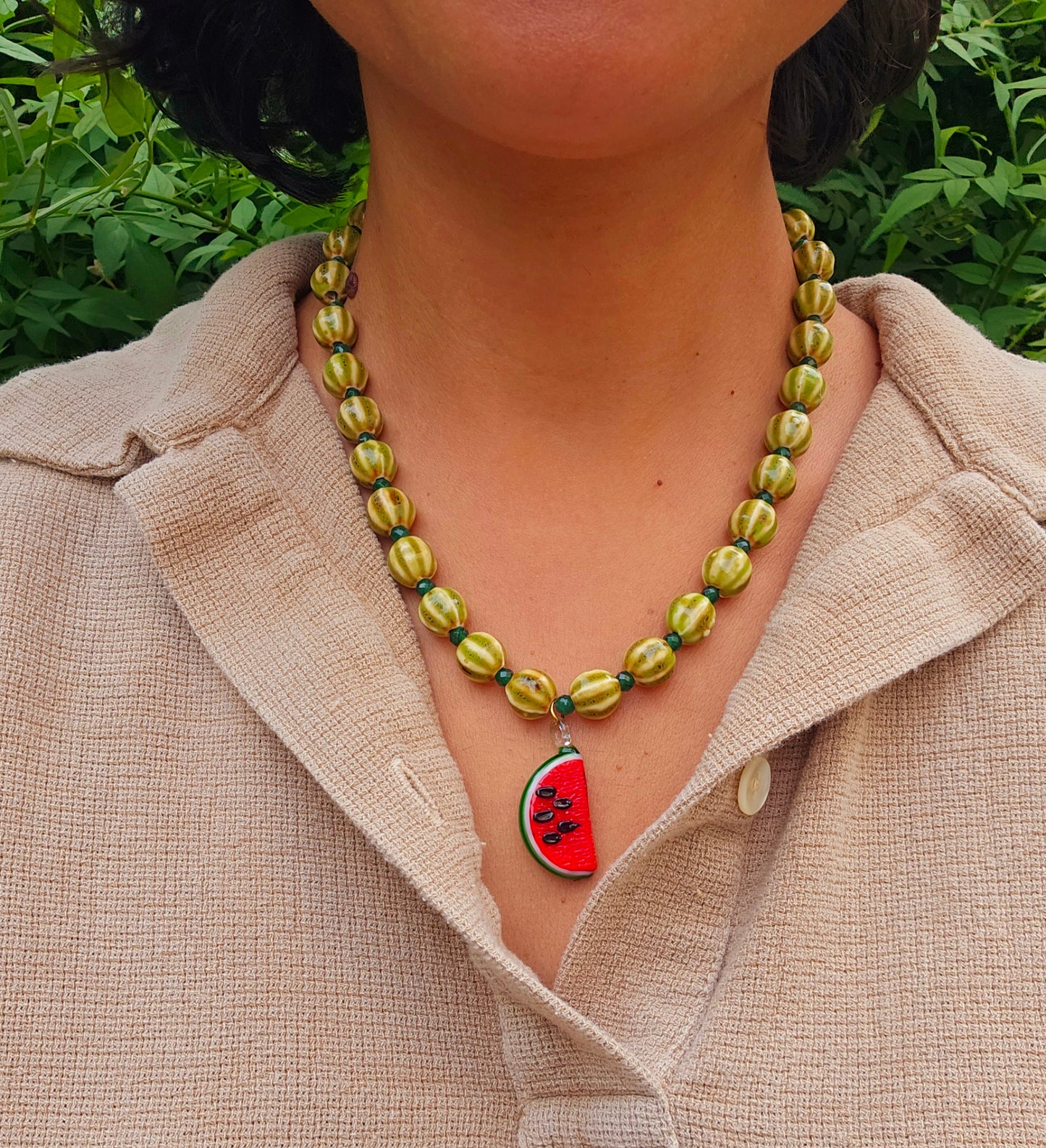 Watermelon glass pendant