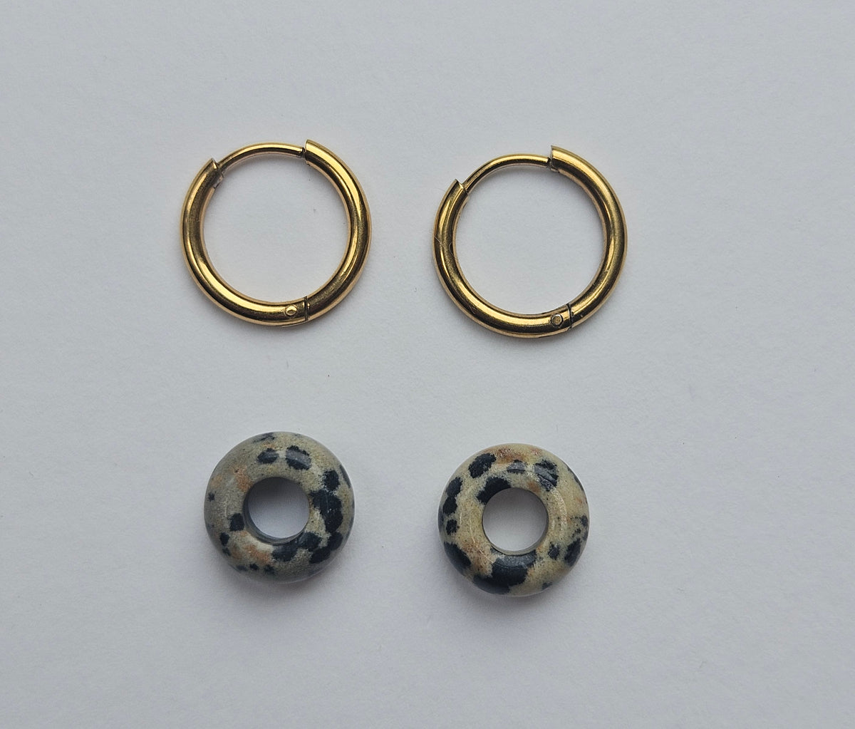 12mm Dalmation Jasper Hoops