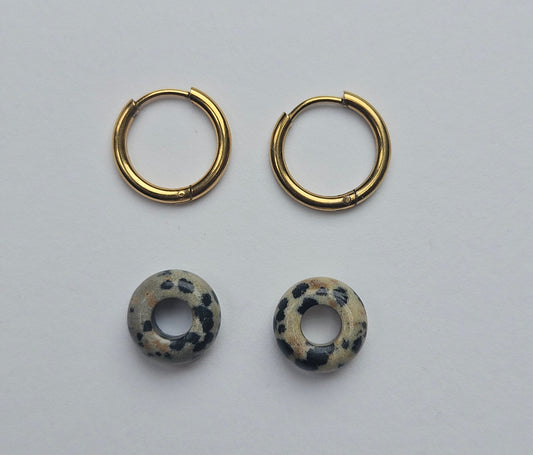 12mm Dalmation Jasper Hoops