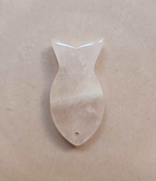 Rose quartz fish pendant
